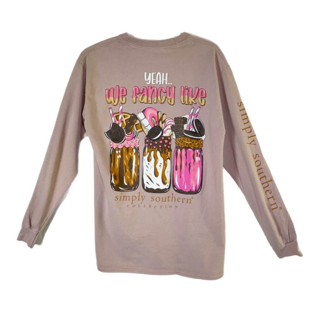 Simply Southern Dusty Rose “Yeah We Fancy Like” Long Sleeve Tee